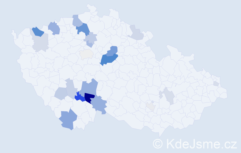 Příjmení: 'Košnerová', počet výskytů 48 v celé ČR