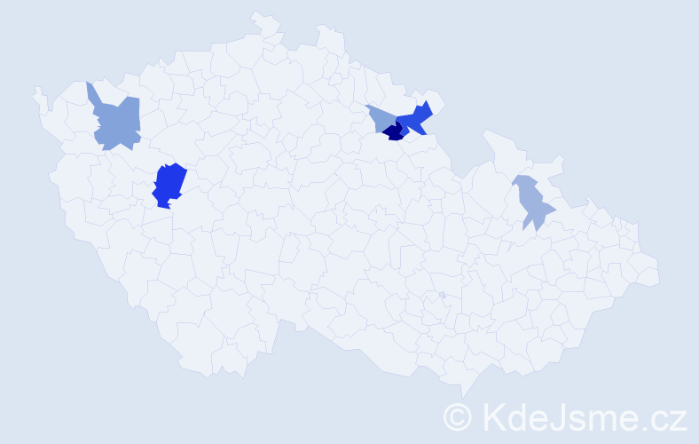 Příjmení: 'Andreovská', počet výskytů 19 v celé ČR