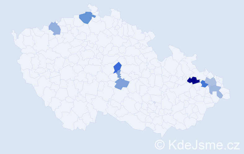 Příjmení: 'Burjetková', počet výskytů 10 v celé ČR
