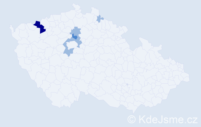 Příjmení: 'Wohlštát', počet výskytů 10 v celé ČR