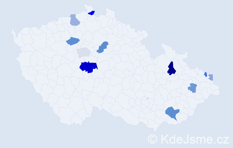 Příjmení: 'Kukurová', počet výskytů 15 v celé ČR