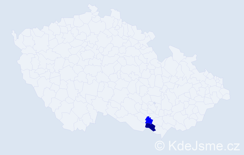 Příjmení: 'Dmitrievová', počet výskytů 3 v celé ČR