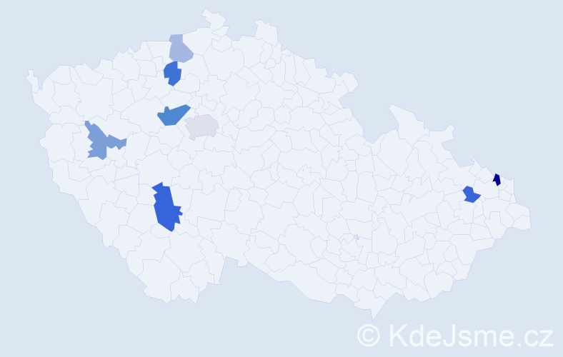 Příjmení: 'Stevens', počet výskytů 13 v celé ČR