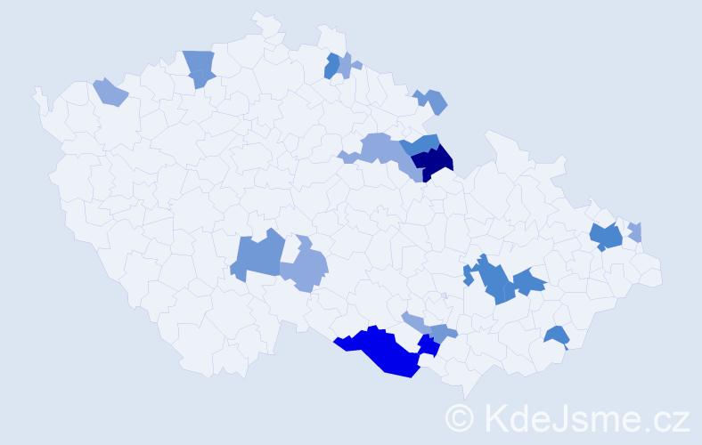 Příjmení: 'Feichtinger', počet výskytů 51 v celé ČR