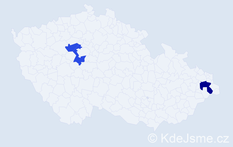 Příjmení: 'Coka', počet výskytů 7 v celé ČR