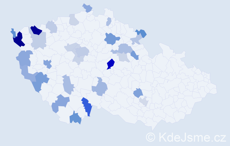 Příjmení: 'Tran Anh', počet výskytů 56 v celé ČR