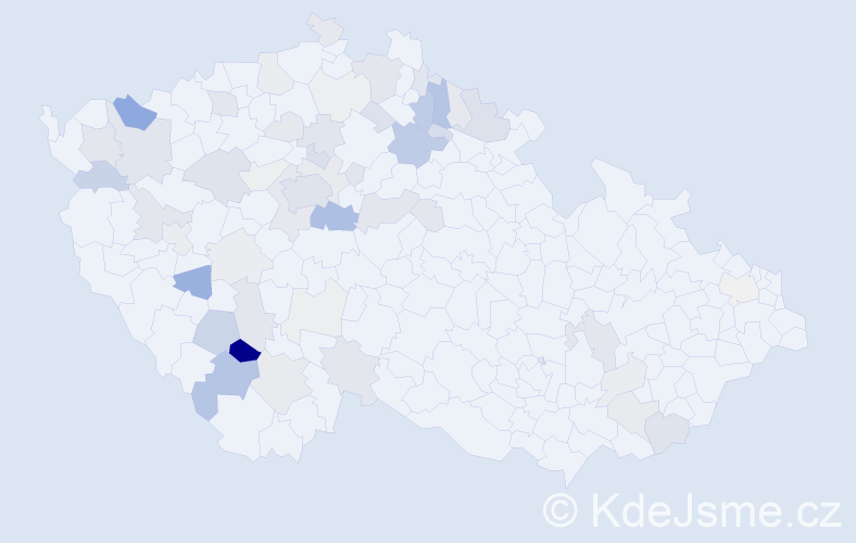 Příjmení: 'Hraba', počet výskytů 174 v celé ČR