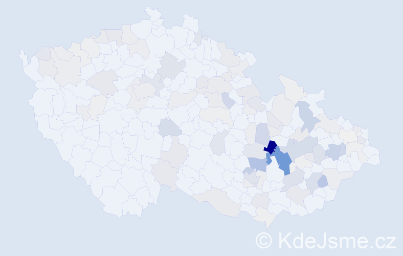 Příjmení: 'Burget', počet výskytů 390 v celé ČR