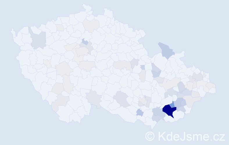 Příjmení: 'Kaňovská', počet výskytů 253 v celé ČR