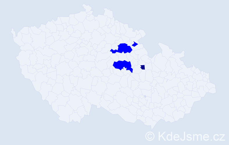 Příjmení: 'Čečer', počet výskytů 5 v celé ČR