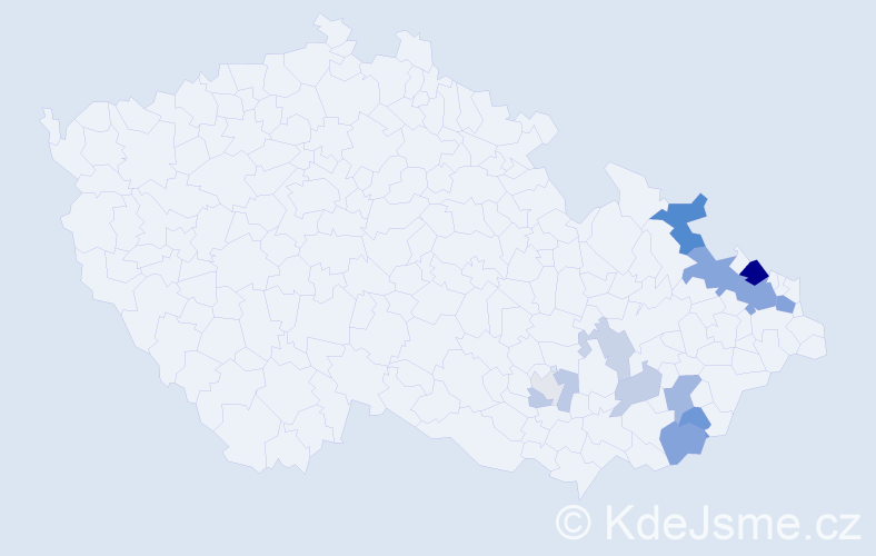 Příjmení: 'Malyška', počet výskytů 31 v celé ČR