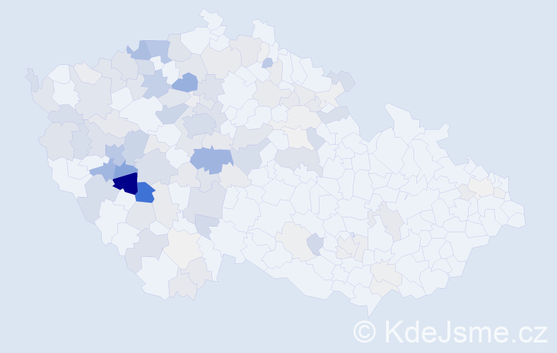 Příjmení: 'Boušová', počet výskytů 465 v celé ČR