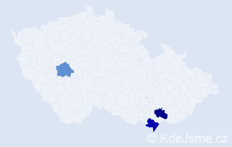 Příjmení: 'Čergeová', počet výskytů 5 v celé ČR