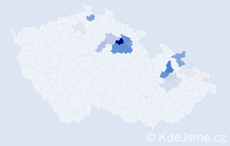 Příjmení: 'Fof', počet výskytů 85 v celé ČR