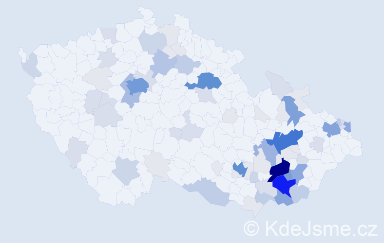 Příjmení: 'Melichárek', počet výskytů 293 v celé ČR
