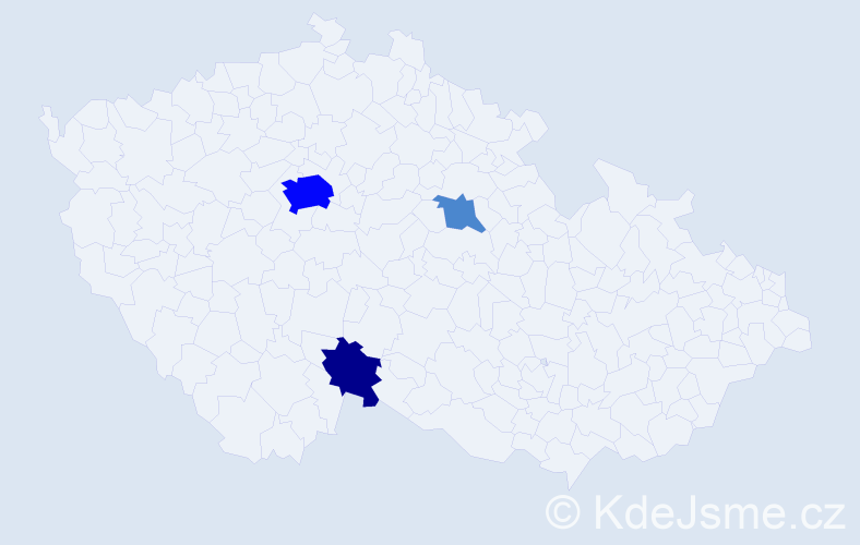 Příjmení: 'Saudková', počet výskytů 13 v celé ČR