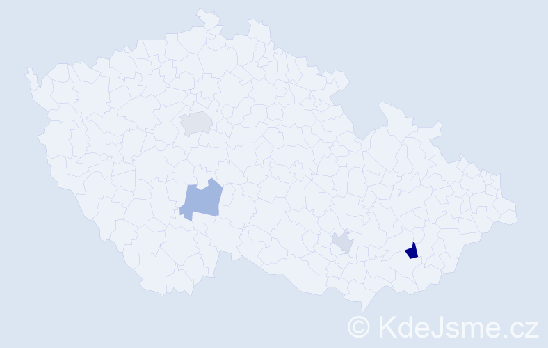Příjmení: 'Jakubowicz', počet výskytů 7 v celé ČR
