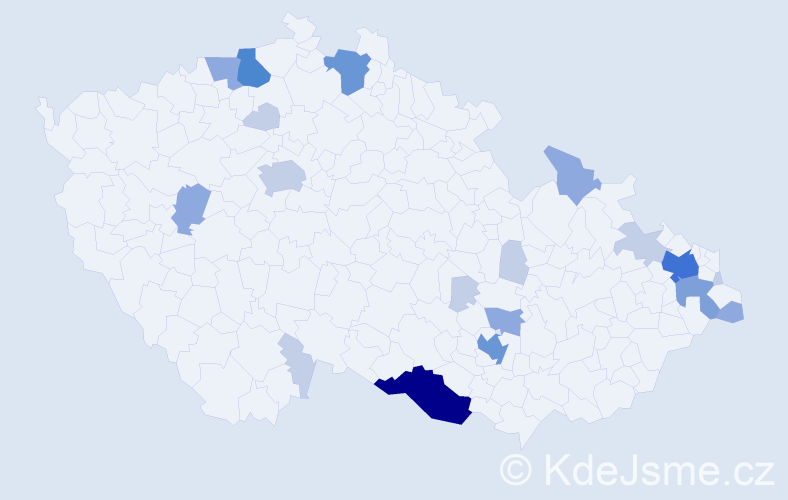 Příjmení: 'Lisko', počet výskytů 50 v celé ČR