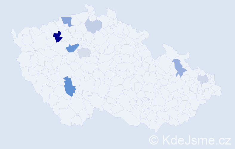 Příjmení: 'Cinglová', počet výskytů 24 v celé ČR