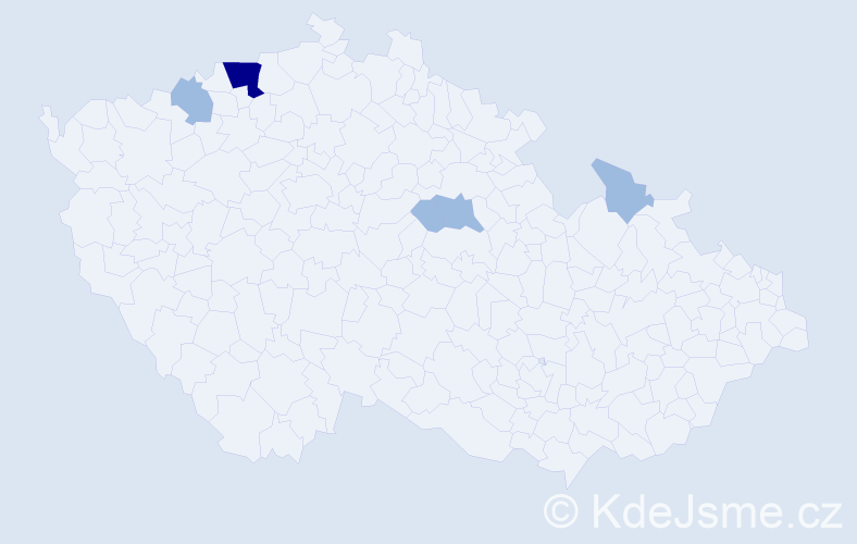 Příjmení: 'Valkóvá', počet výskytů 8 v celé ČR