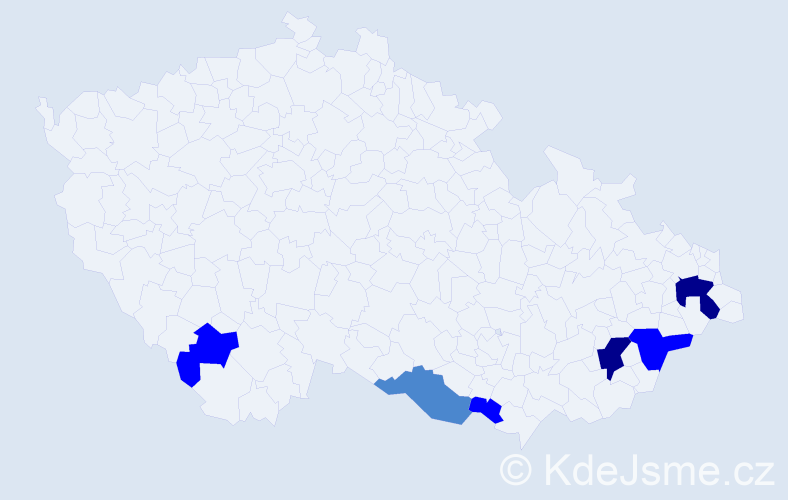 Příjmení: 'Kofler', počet výskytů 13 v celé ČR