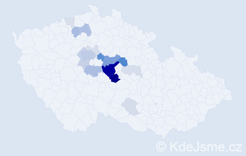 Příjmení: 'Čuchalová', počet výskytů 55 v celé ČR