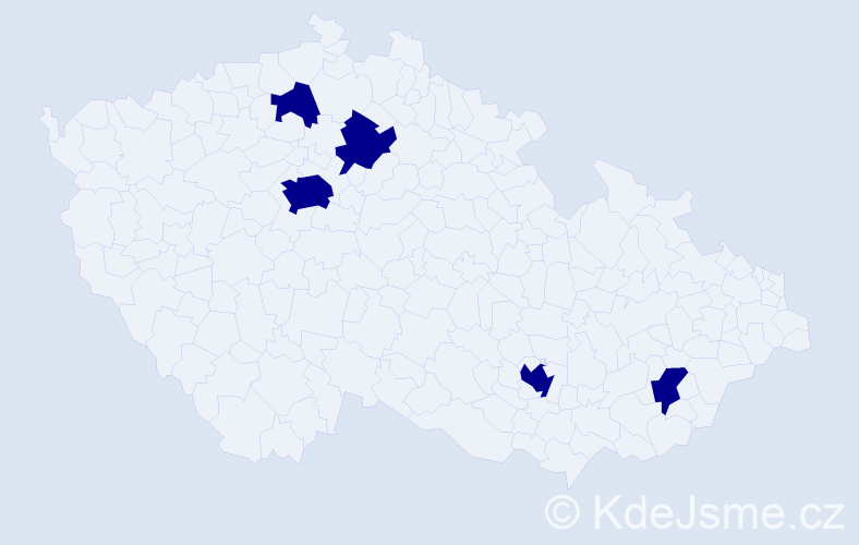 Příjmení: 'Chimed', počet výskytů 5 v celé ČR