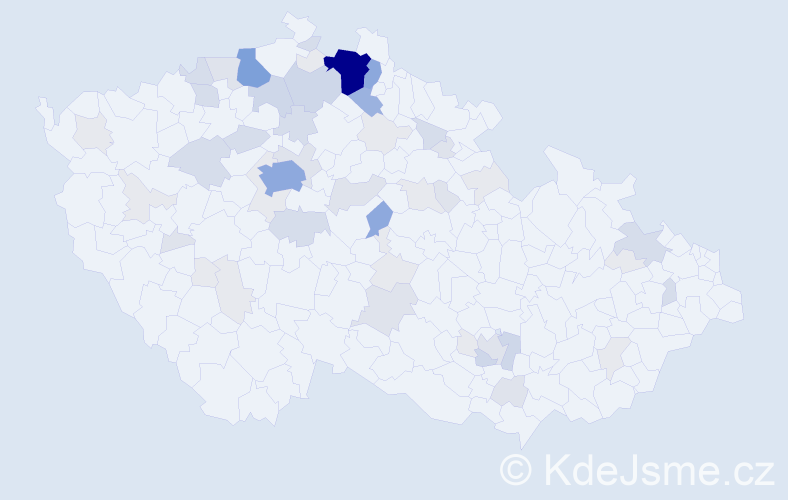 Příjmení: 'Lank', počet výskytů 191 v celé ČR