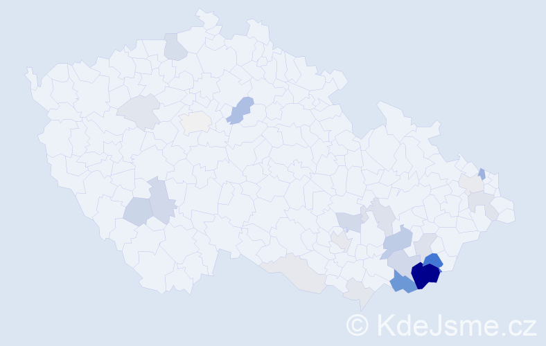 Příjmení: 'Kopunec', počet výskytů 82 v celé ČR