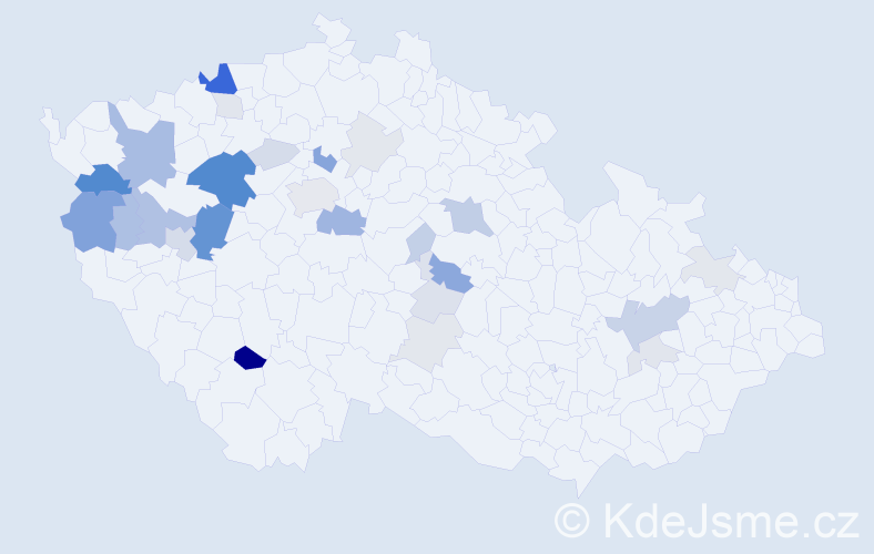 Příjmení: 'Rédl', počet výskytů 86 v celé ČR