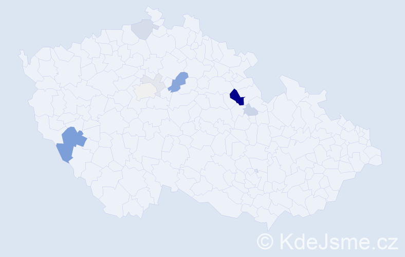 Příjmení: 'Žežule', počet výskytů 28 v celé ČR