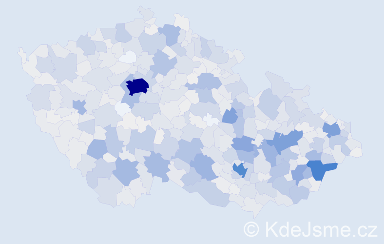 Příjmení: 'Kovář', počet výskytů 7038 v celé ČR