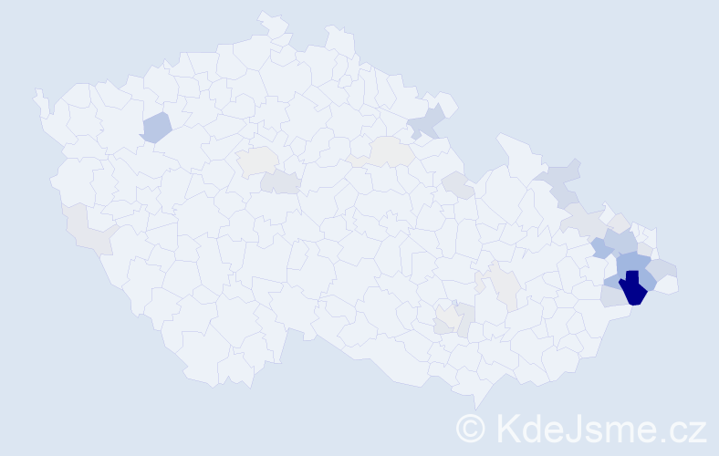 Příjmení: 'Magnusková', počet výskytů 108 v celé ČR