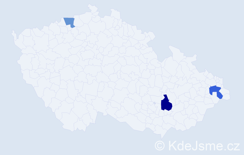 Příjmení: 'Bruzdová', počet výskytů 8 v celé ČR