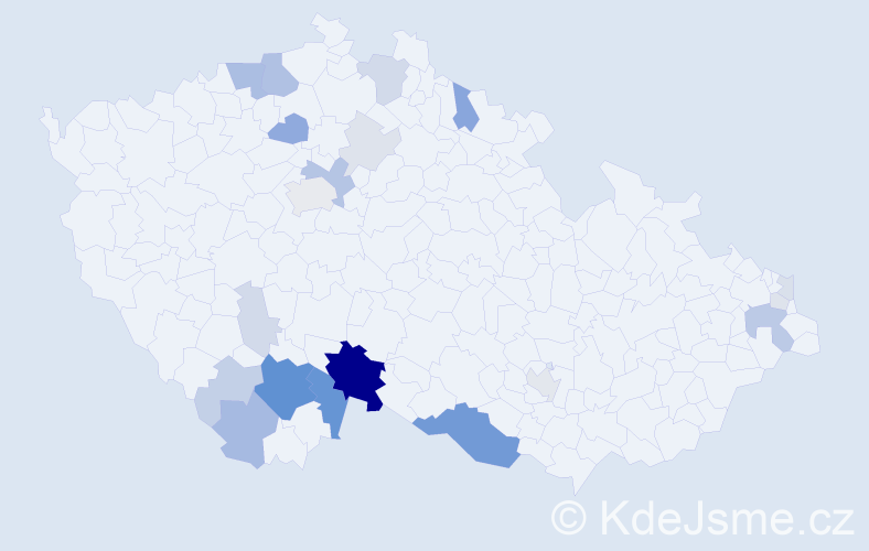 Příjmení: 'Kandl', počet výskytů 73 v celé ČR