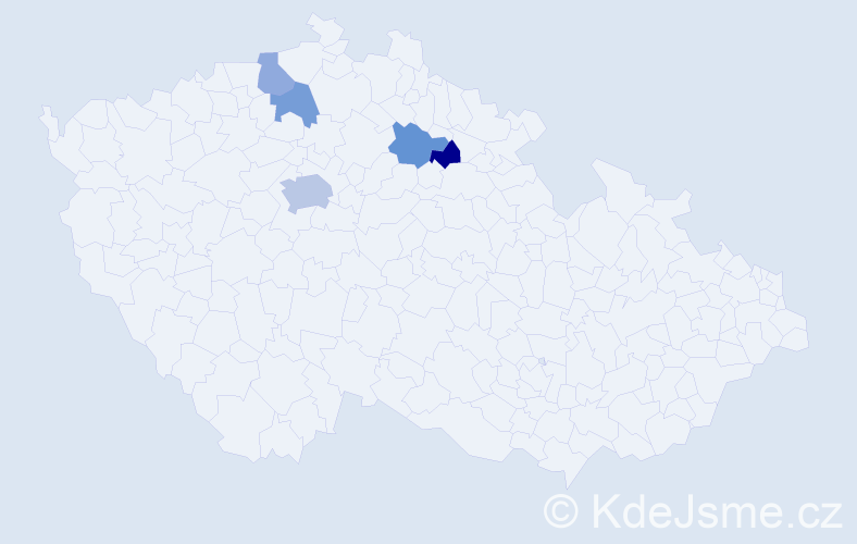 Příjmení: 'Holveková', počet výskytů 8 v celé ČR