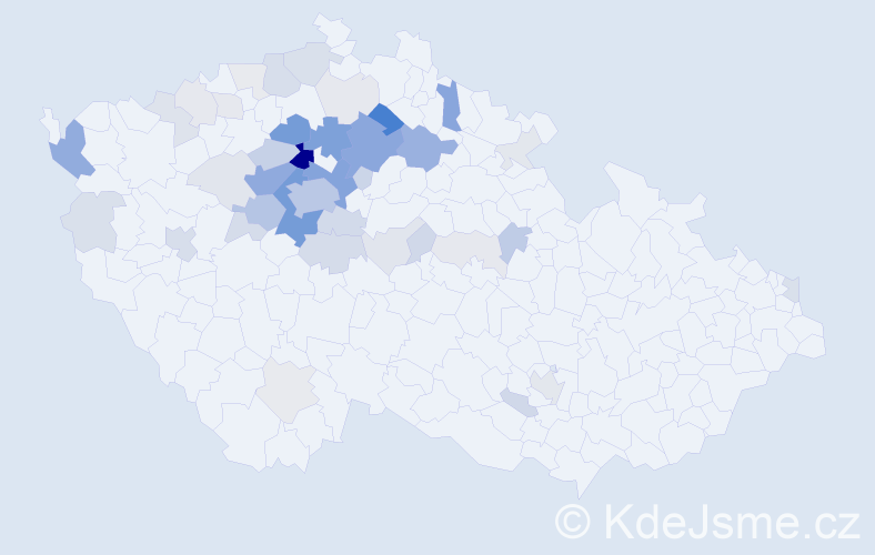 Příjmení: 'Kejmarová', počet výskytů 186 v celé ČR