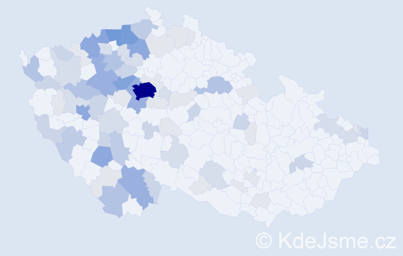 Příjmení: 'Kopta', počet výskytů 266 v celé ČR