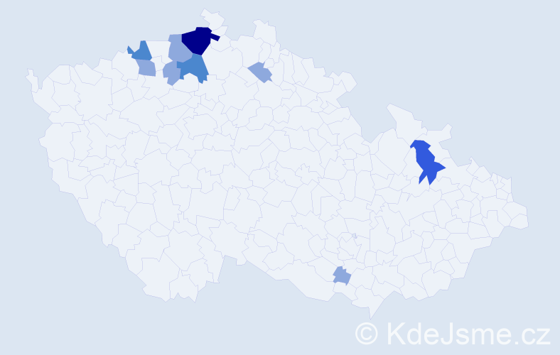 Příjmení: 'Fábel', počet výskytů 17 v celé ČR