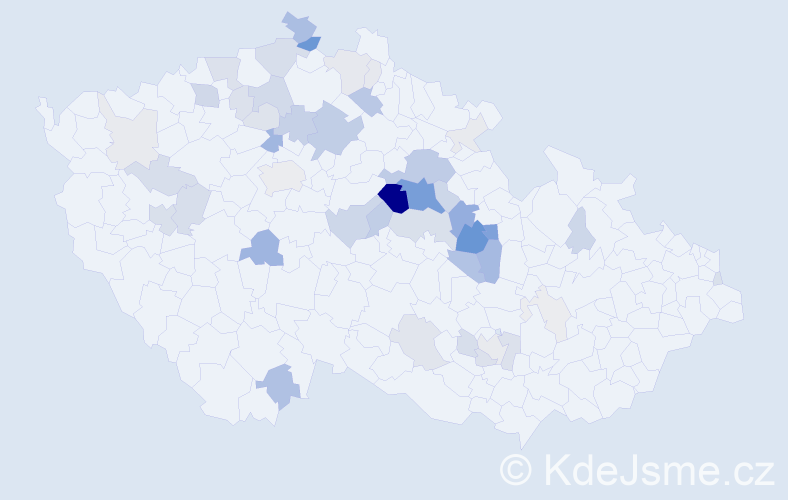 Příjmení: 'Křemenák', počet výskytů 163 v celé ČR
