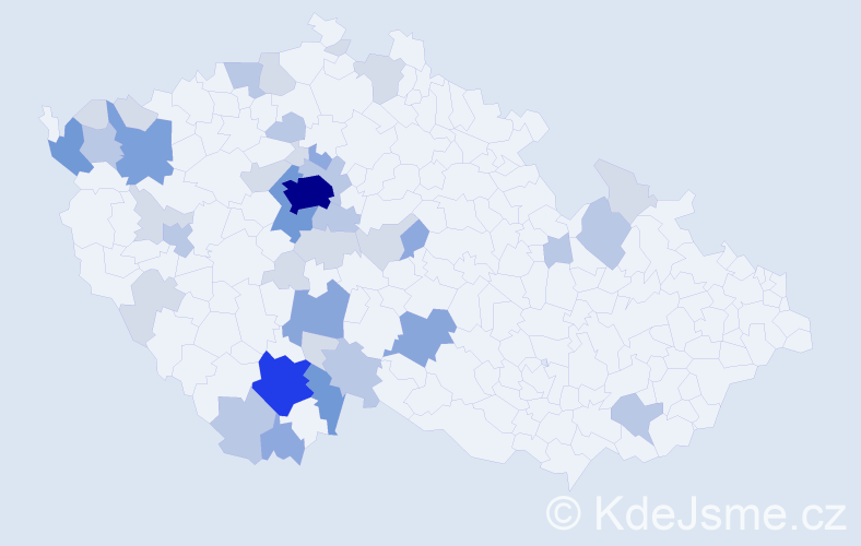 Příjmení: 'Kročák', počet výskytů 106 v celé ČR