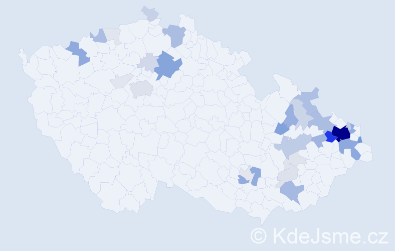 Příjmení: 'Ulmannová', počet výskytů 146 v celé ČR