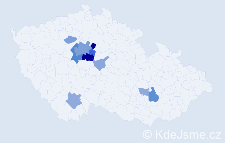 Příjmení: 'Toulec', počet výskytů 38 v celé ČR