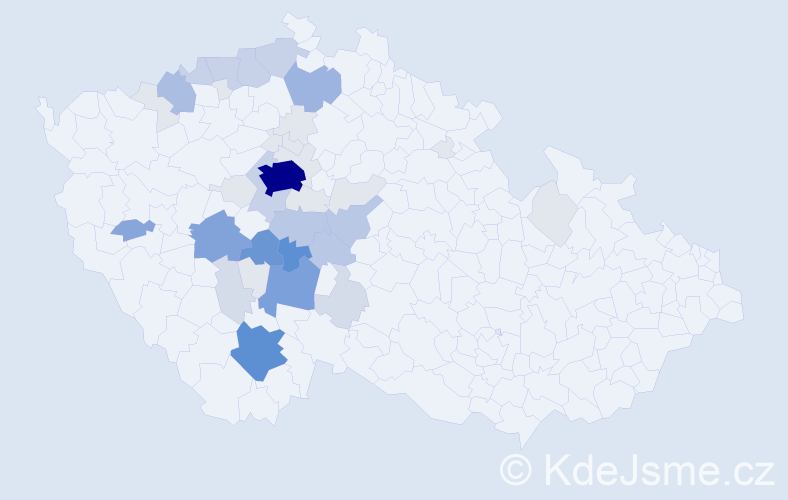 Příjmení: 'Kardová', počet výskytů 160 v celé ČR