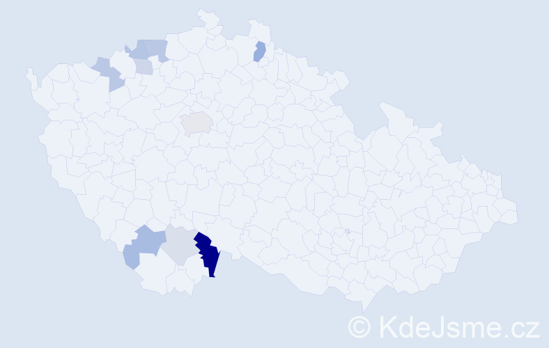 Příjmení: 'Koldusová', počet výskytů 17 v celé ČR