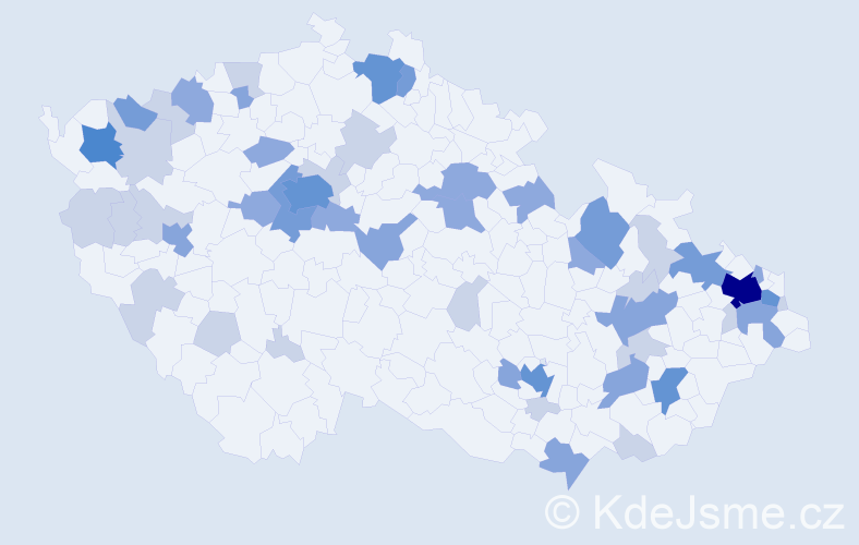 Příjmení: 'Marcinková', počet výskytů 125 v celé ČR