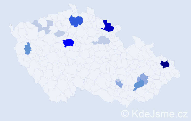 Příjmení: 'Davidík', počet výskytů 53 v celé ČR