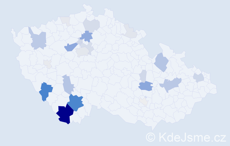 Příjmení: 'Traplová', počet výskytů 113 v celé ČR