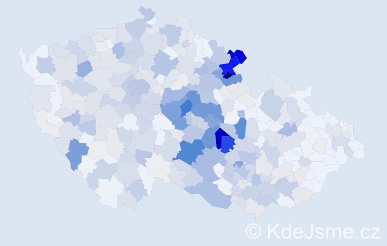 Příjmení: 'Zelený', počet výskytů 1712 v celé ČR