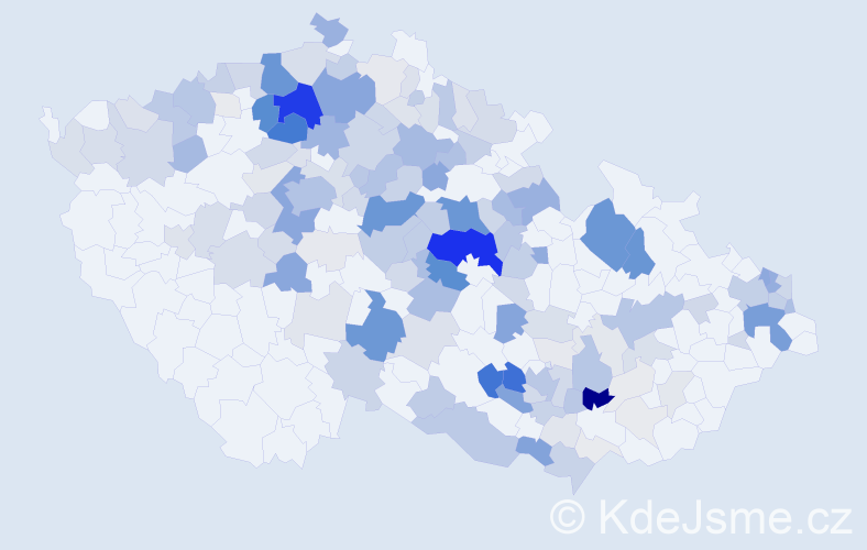 Příjmení: 'Skokan', počet výskytů 657 v celé ČR